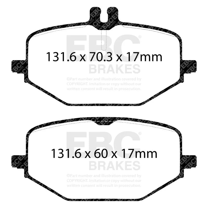 EBC 2018+ Mercedes-Benz G550 (BM463) 4.0TT Rear Yellowstuff Brake Pads - Detail View