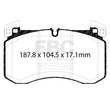 Load image into Gallery viewer, EBC 2018+ Mercedes-Benz G63 AMG (BM463) 4.0TT Yellowstuff Front Brake Pads - Back View