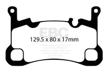 Load image into Gallery viewer, EBC 2018+ Porsche Cayenne (3rd Gen) 3.0L Turbo Bluestuff Rear Brake Pads - Side View