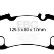 Load image into Gallery viewer, EBC 2018+ Porsche Cayenne (3rd Gen) 3.0L Turbo Extra Duty Rear Brake Pads - Side View