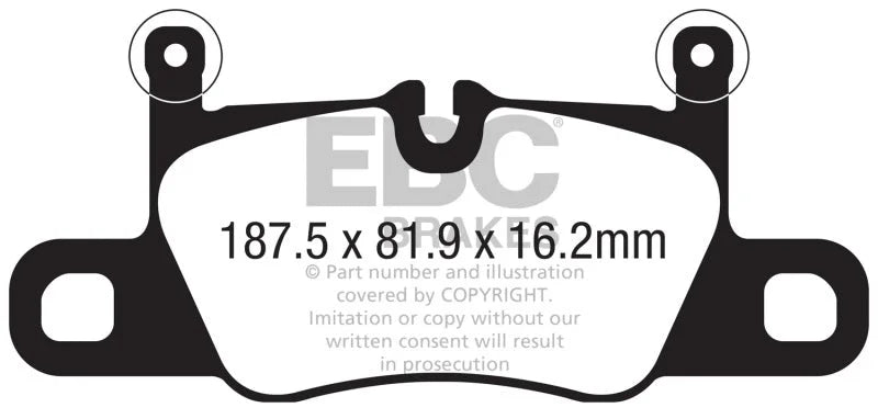 EBC 2018+ Porsche Cayenne (3rd Gen) 4.0TT Extra Duty Rear Brake Pads - Main Product View