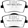 Load image into Gallery viewer, EBC 2018+ Volvo XC40 T4 Yellowstuff Front Brake Pads - Side View