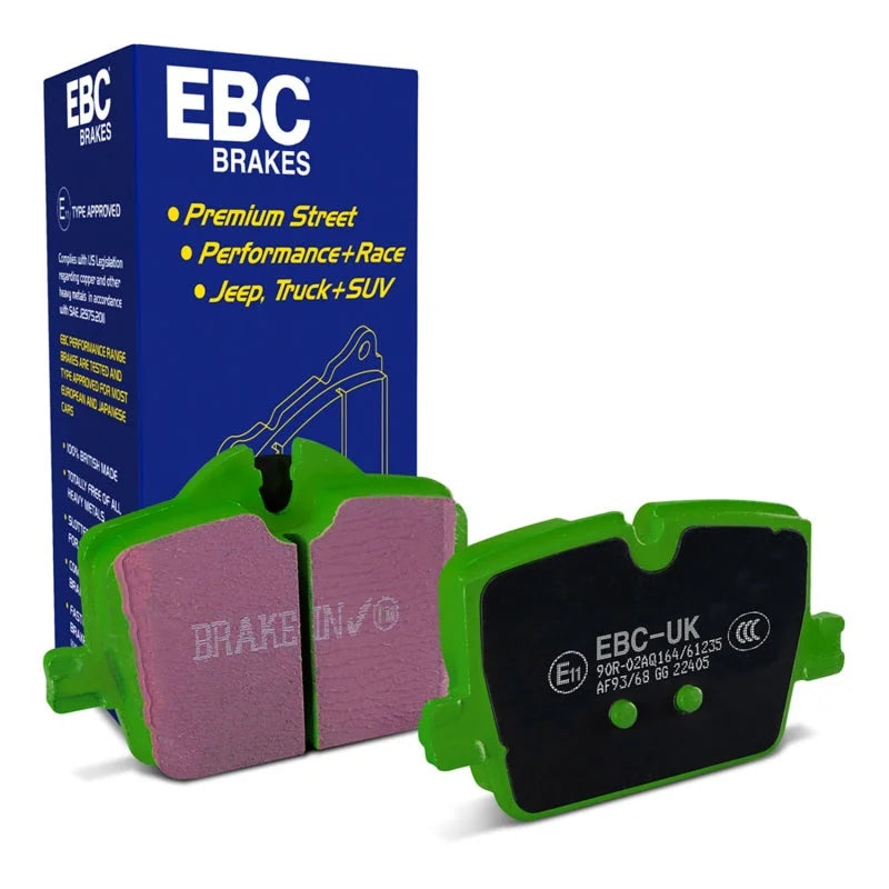 EBC 2019+ BMW Z4 G29 2.0T Greenstuff Rear Brake Pads - Side View