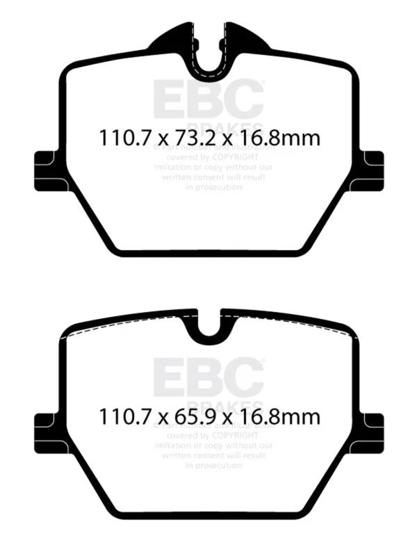 EBC 2019+ BMW Z4 G29 2.0T Ultimax Rear Brake Pads - Main Product View