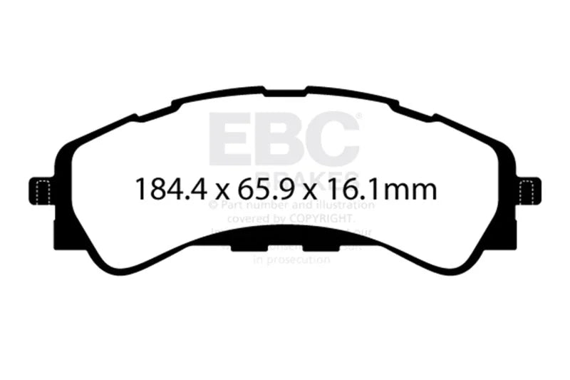 EBC 2019+ Ford Ranger 2WD 2.3T Greenstuff Front Brake Pads - Main Product View