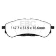 Load image into Gallery viewer, EBC 2019+ Ford Ranger 2WD 2.3T Yellowstuff Rear Brake Pads - Back View