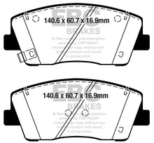 Load image into Gallery viewer, EBC 2019+ Genesis G70 2.0T Yellowstuff Front Brake Pads - Side View