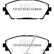 Load image into Gallery viewer, EBC 2019+ Mazda 3 (BP) 2.5L Redstuff Front Brake Pads - Side View