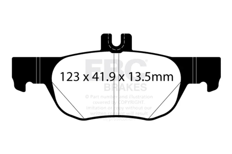 EBC 2019+ Mazda 3 (BP) 2.5L Redstuff Rear Brake Pads - Side View