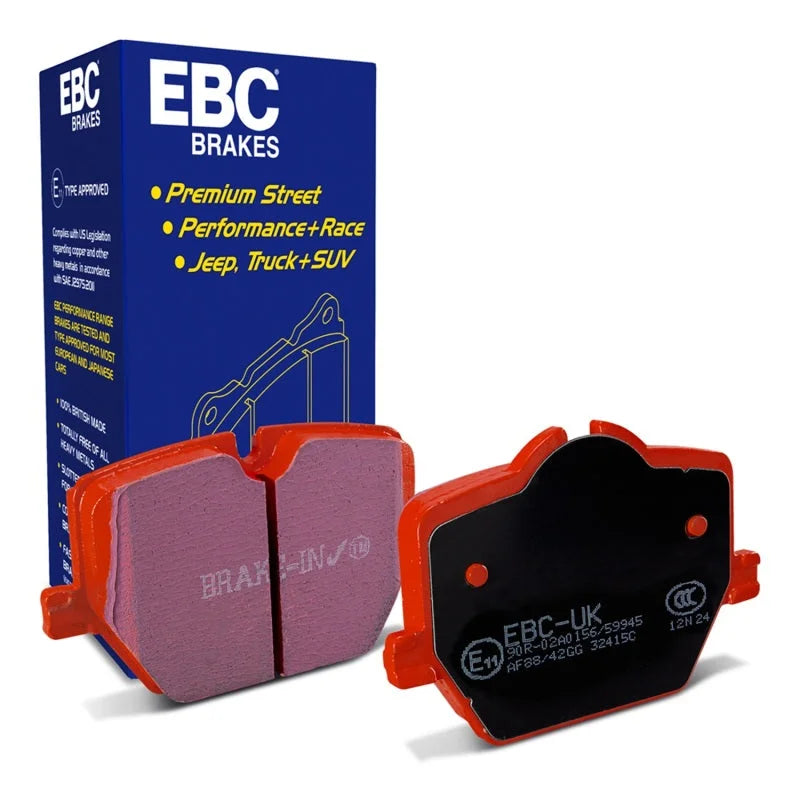 EBC 2019+ Toyota GR Supra (w/13.6in Rear Rotor) Redstuff Rear Brake Pads - Side View