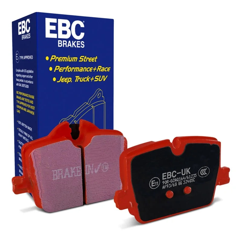 EBC 2019+ Toyota GR Supra (w/13in Rear Rotor) Redstuff Rear Brake Pads - Side View
