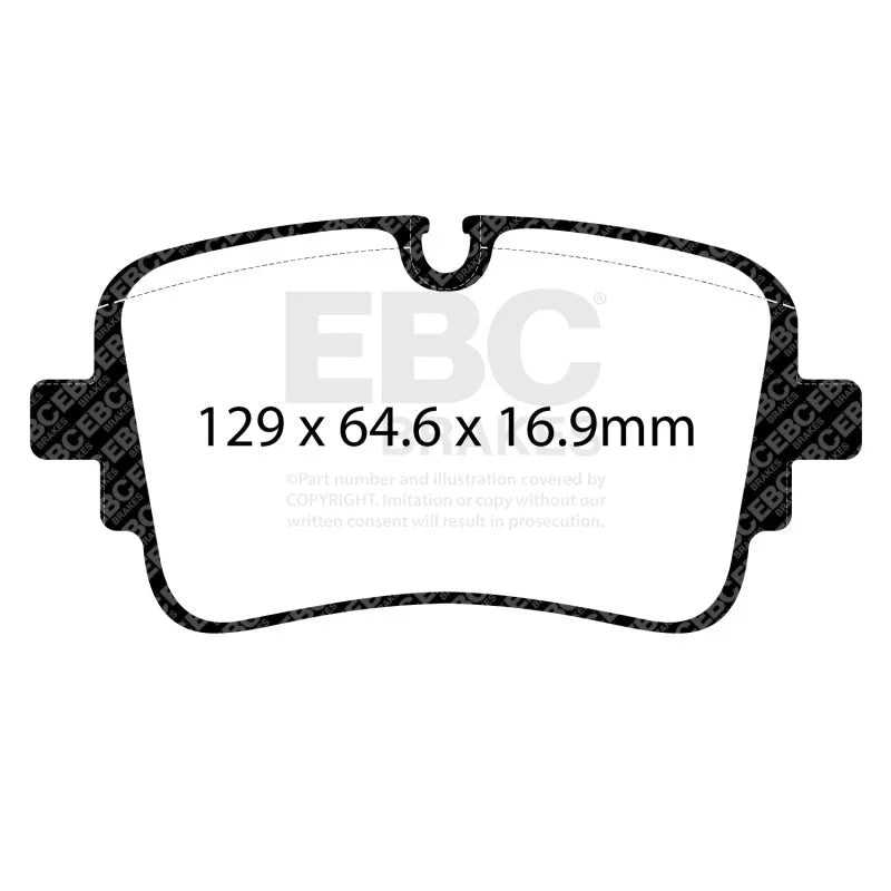 EBC 2020+ Audi A8 Quattro (D5) 3.0TT Yellowstuff Rear Brake Pads - Side View