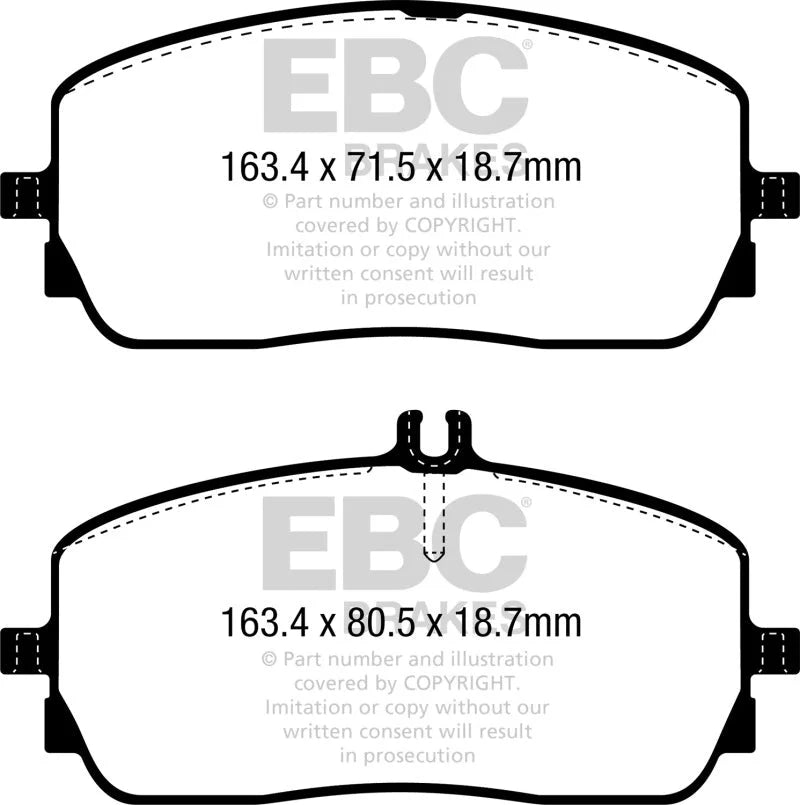 EBC 2020+ Mercedes-Benz GLA250 (H247) 2.0T Greenstuff Front Brake Pads - Main Product View