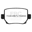 Load image into Gallery viewer, EBC 2020+ Tesla Model Y Electric Performance Bluestuff Rear Brake Pads - Side View