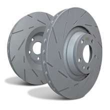 Load image into Gallery viewer, EBC 2021+ Porsche Macan 2.0T (w/350mm Front Rotors) Front USR Slotted Rotors - Side View
