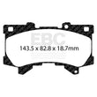 Load image into Gallery viewer, EBC 2022+ Lexus LX600 3.5TT Greenstuff Front Brake Pads - Installation View