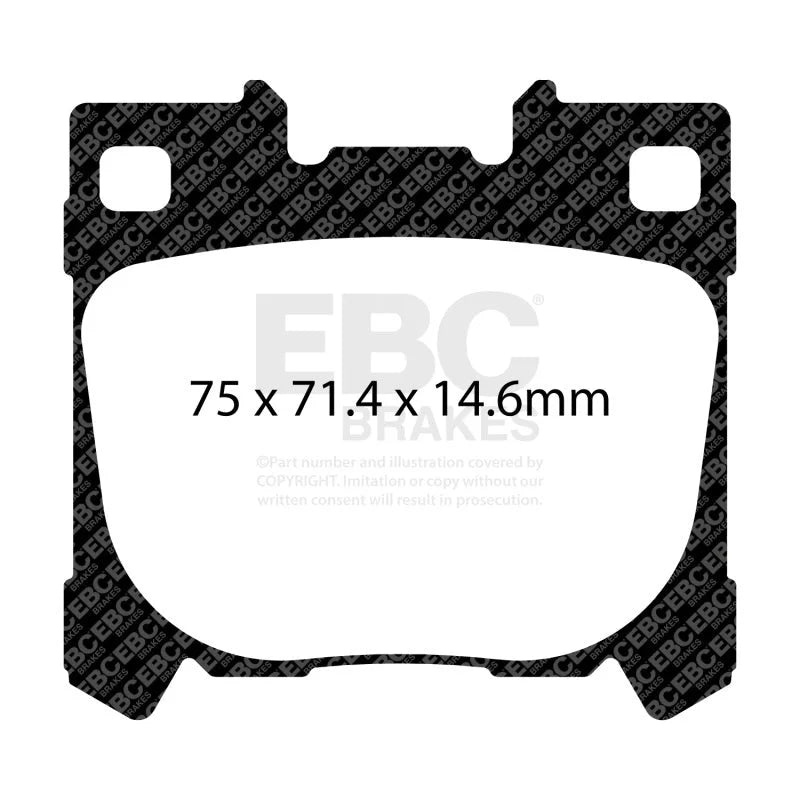 EBC 2022+ Toyota GR Yaris Yellowstuff Rear Brake Pads - Back View