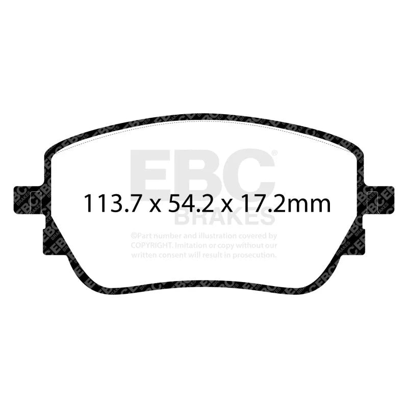 EBC 21-23 Mercedes-Benz CLA45 AMG Bluestuff Rear Brake Pads - Side View