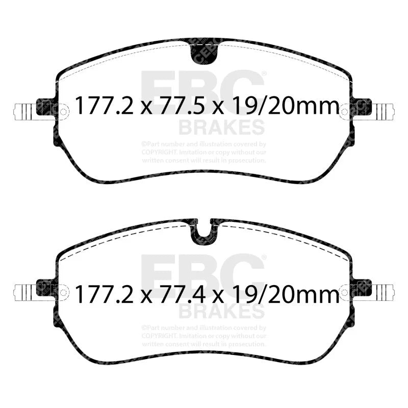 EBC 21-24 Jaguar E-Pace 2.0T Front Yellowstuff Brake Pads - Main Product View