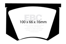 Load image into Gallery viewer, EBC 56-57 Triumph TR3 2.0 Greenstuff Front Brake Pads - Side View