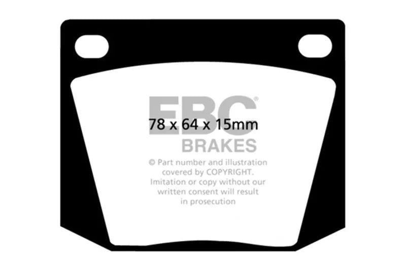 EBC 63-69 Ac Cobra 4.7 Yellowstuff Front Brake Pads - Main Product View