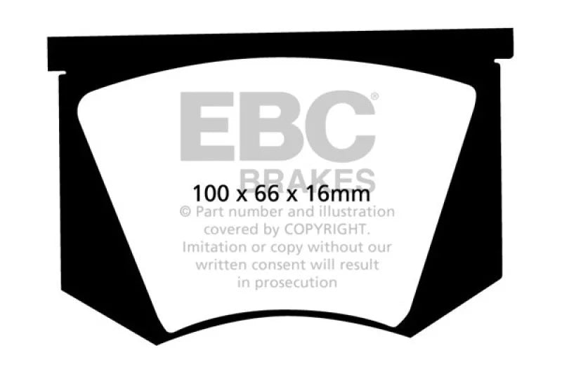 EBC 64-66 Ac Cobra 7.0 Redstuff Rear Brake Pads - Main Product View