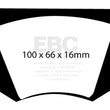 Load image into Gallery viewer, EBC 64-66 Ac Cobra 7.0 Redstuff Rear Brake Pads - Side View