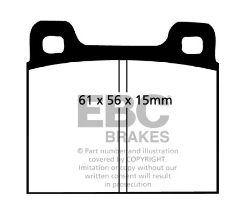 EBC 64-69 Porsche 911 2.0 (M Caliper) (Solid front rotor) Yellowstuff Front Brake Pads - Main Product View