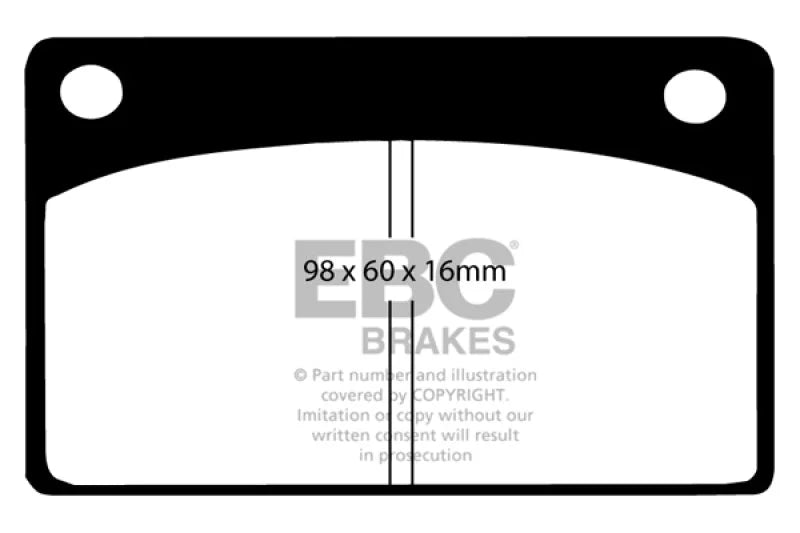 EBC 66-68 Volvo 140 1.8 Redstuff Front Brake Pads - Main Product View