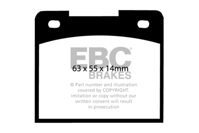 EBC 66-74 Lotus Elan 1.6 Yellowstuff Front Brake Pads - Main Product View