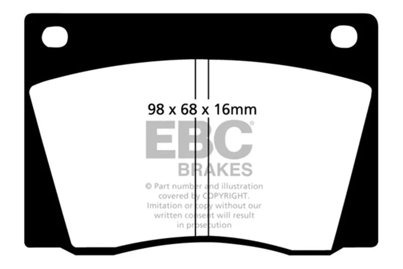 EBC 67-74 Ac 428 7.0 Yellowstuff Front Brake Pads - Main Product View