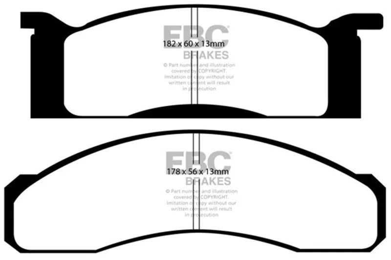 EBC 70 Ford Fairlane 4.1 Redstuff Front Brake Pads - Main Product View