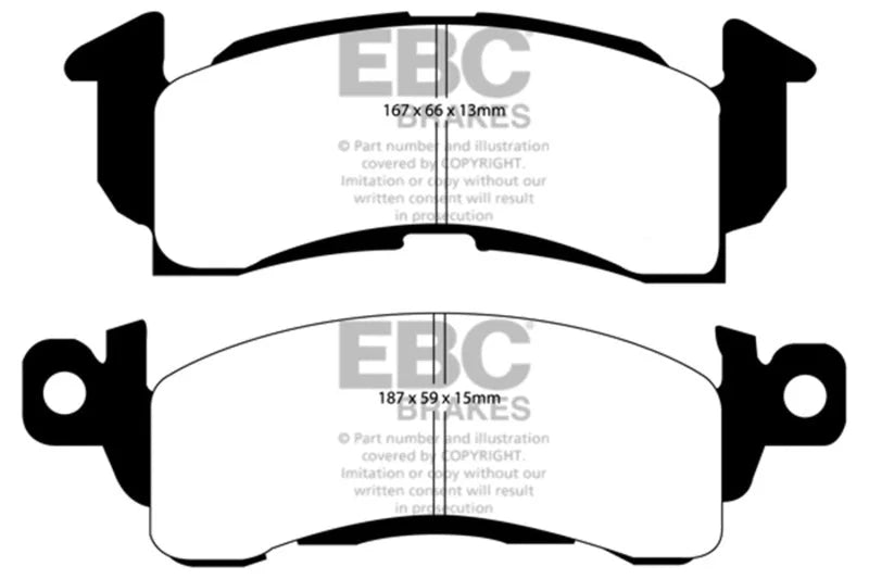 EBC 73-74 Buick Apollo 4.1 Yellowstuff Front Brake Pads - Main Product View