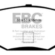 Load image into Gallery viewer, EBC 75-80 Lotus Esprit 2.0 Redstuff Rear Brake Pads - Side View