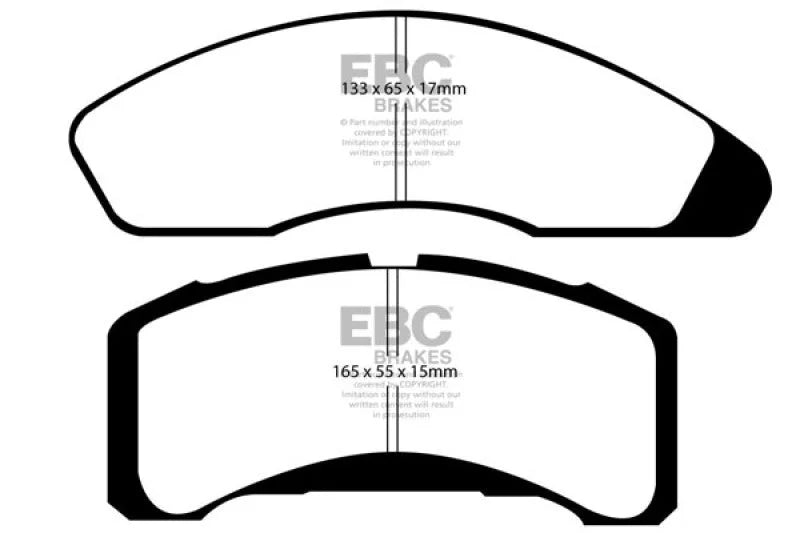 EBC 78-83 Ford Fairmont 2.3 Redstuff Front Brake Pads - Side View