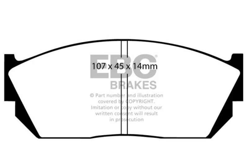 EBC 82-84 Honda Civic Hatchback 1.3 (5 Speed) Ultimax2 Front Brake Pads - Main Product View