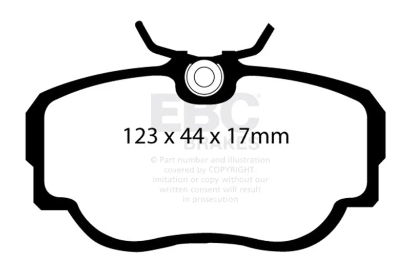 EBC 83-85 BMW 318 1.8 (E30) Redstuff Front Brake Pads - Side View