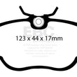 Load image into Gallery viewer, EBC 83-85 BMW 318 1.8 (E30) Yellowstuff Front Brake Pads - Side View