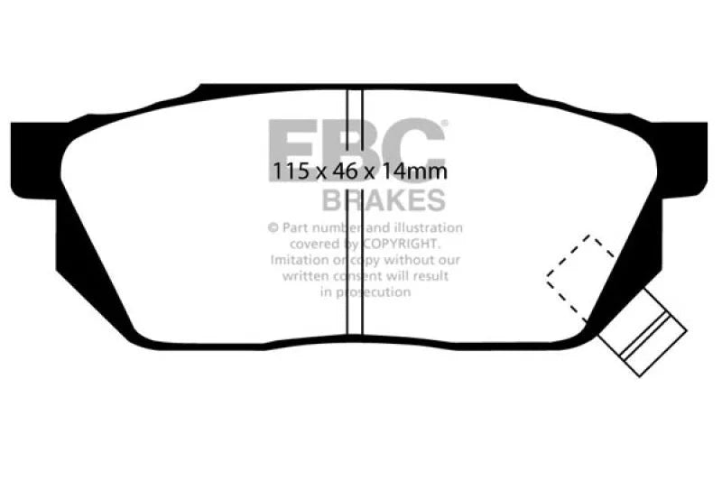 EBC 84-87 Honda Civic CRX 1.5 DX Yellowstuff Front Brake Pads - Main Product View