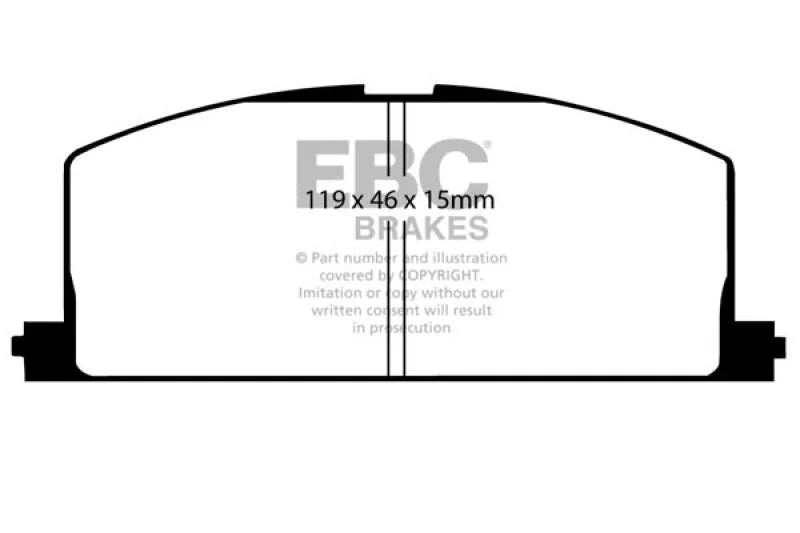 EBC 85-88 Chevrolet Nova 1.6 Ultimax2 Front Brake Pads - Main Product View
