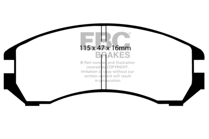 EBC 86-87 Nissan Pulsar NX 1.6 SE Redstuff Front Brake Pads - Main Product View