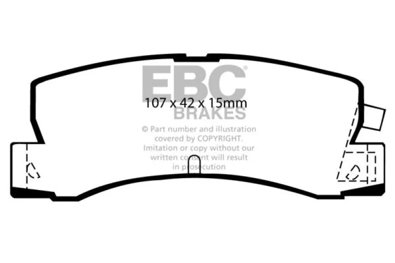 EBC 86-92 Toyota Corolla 1.6 Redstuff Rear Brake Pads - Main Product View