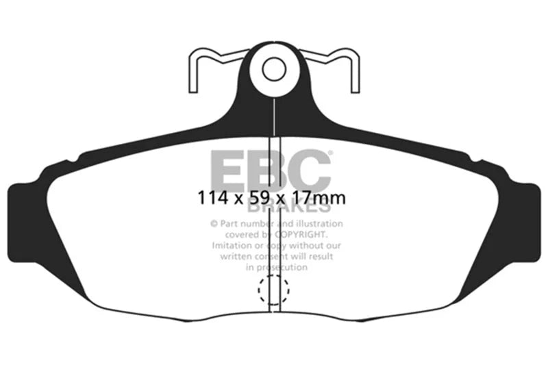 EBC 87-93 Ford Mustang 5.0 Redstuff Rear Brake Pads - Main Product View