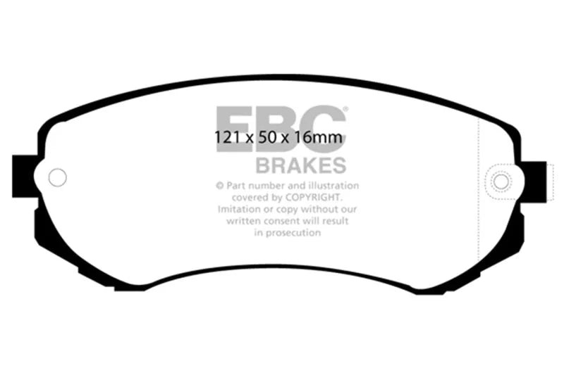 EBC 89-94 Nissan Skyline (R32) 1.8 Greenstuff Front Brake Pads - Side View