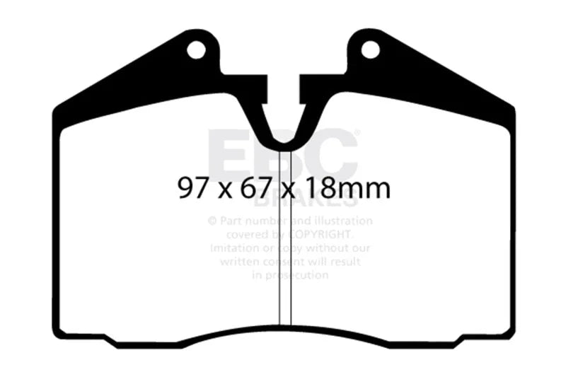 EBC 89-95 Ferrari 348 3.4 Bluestuff Front Brake Pads - Side View
