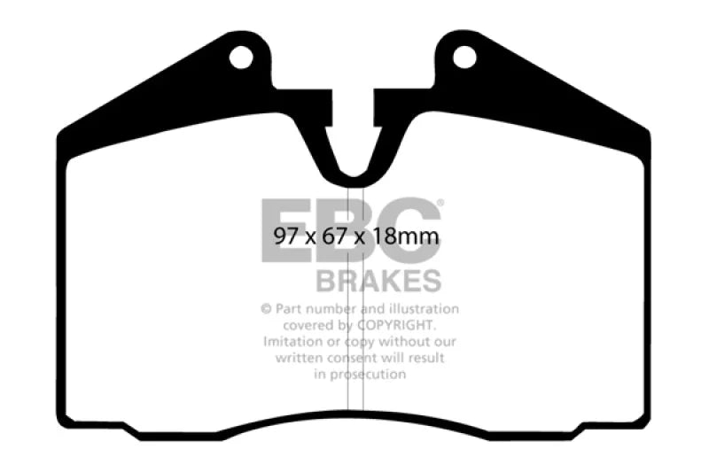 EBC 89-95 Ferrari 348 3.4 Redstuff Front/Rear Brake Pads (Axle Set Only) - Main Product View