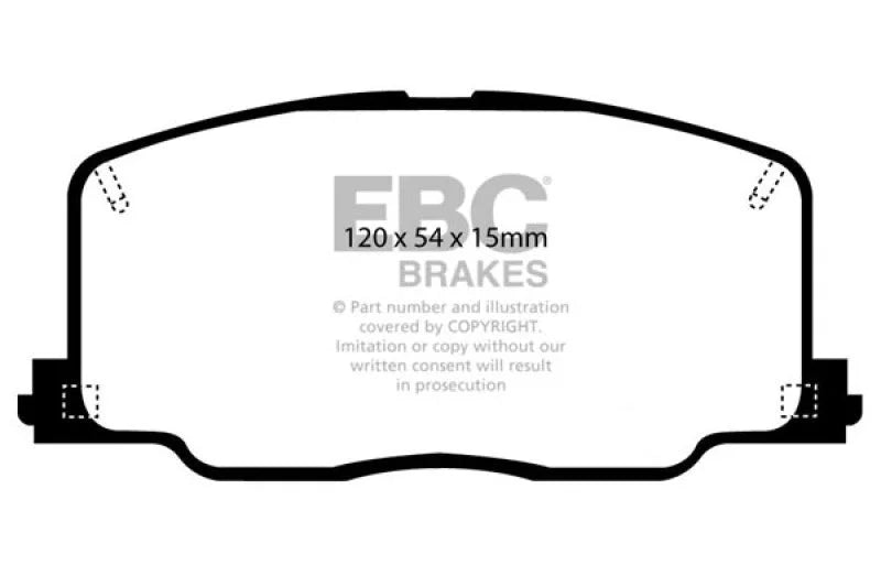 EBC 90-91 Lexus ES250 2.5 Redstuff Front Brake Pads - Main Product View