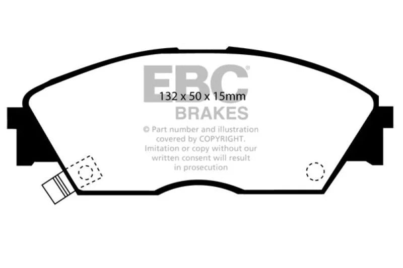 EBC 90-92 Honda Civic CRX 1.6 Si Yellowstuff Front Brake Pads - Main Product View