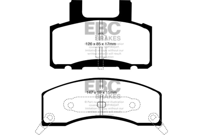 EBC 90-93 Chevrolet C20 8600 LB Ultimax2 Front Brake Pads - Side View