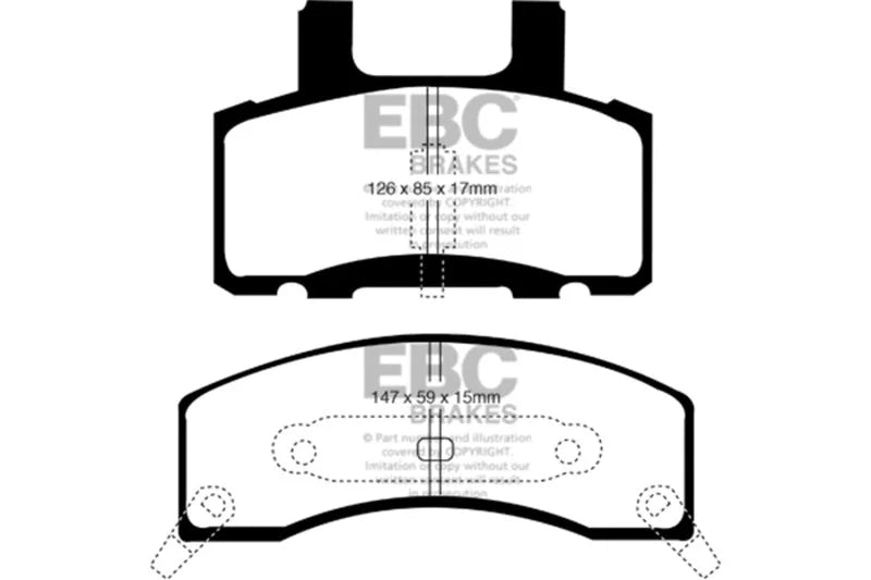 EBC 90-93 Chevrolet C20 8600 LB Yellowstuff Front Brake Pads - Main Product View